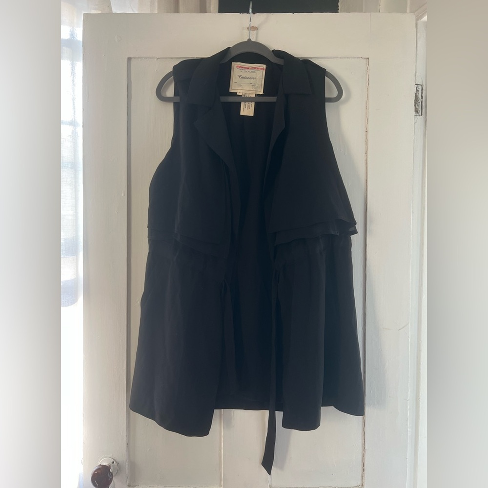 Cartonnier Anthropologie Black Draped Classic Vest Size Medium